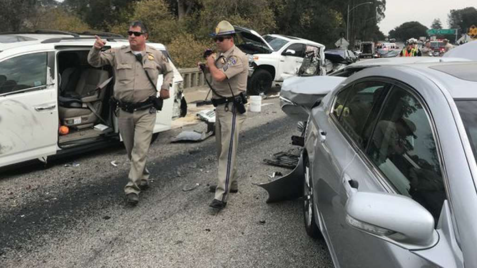 Big Rig Crash Injures a Dozen at Highway 1 and River St in Santa